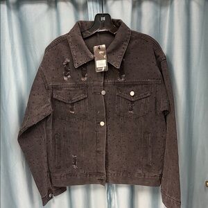 COutfits Denim Jacket With Rhinestone Design NWT